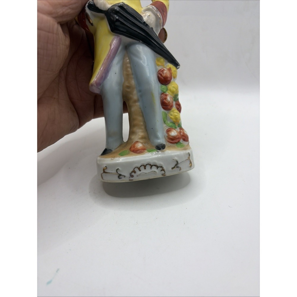 VINTAGE PORCELEIN GENTLEMAN w/ UMBRELLA FIGURINE JAPAN. - Picture 5 of 7